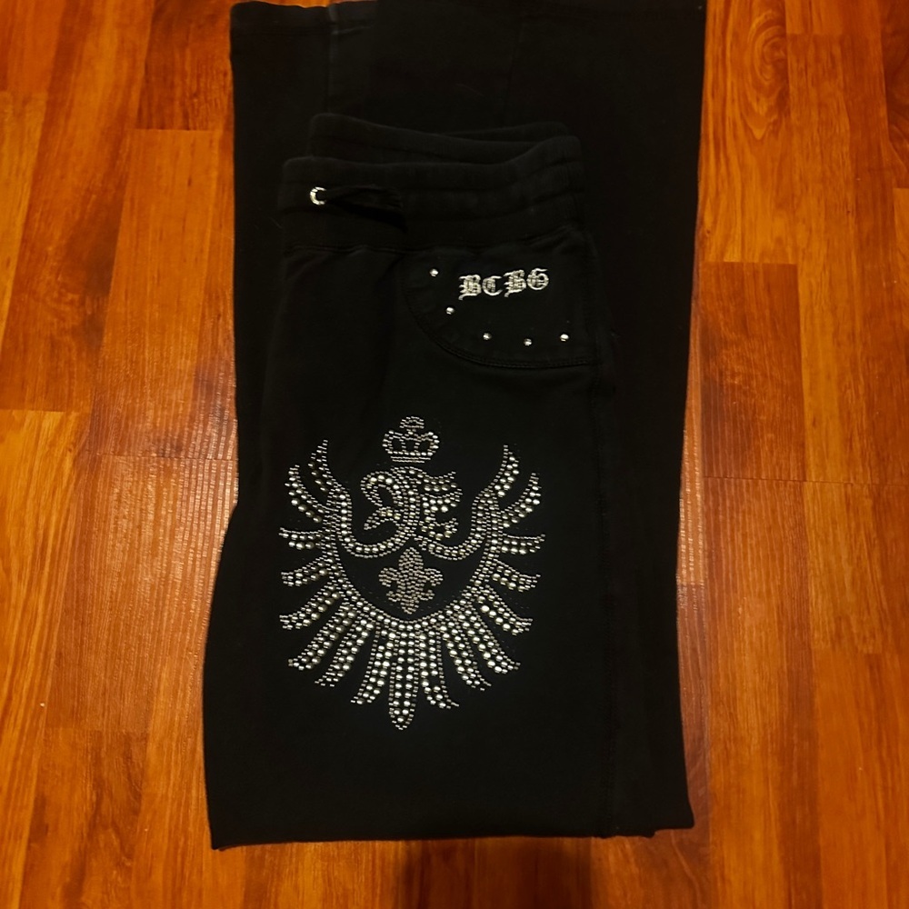 Y2K BCBG Black Pants with Silver Embellishments - Picture 3 of 9